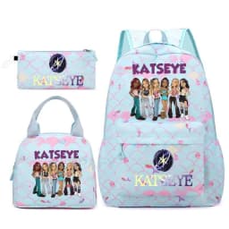 Hot Katseye Funny Backpack Girl's Kids Student Schoolbags Double Shoulder Bag Teenage Travel Pen Lunch Bags Bookbag Knapsack