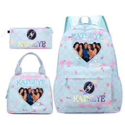Hot Katseye Funny Backpack Girl's Kids Student Schoolbags Double Shoulder Bag Teenage Travel Pen Lunch Bags Bookbag Knapsack