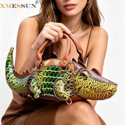 New Trendy Crocodile Shape Handbag for Women, Europe and America Fashion Tote Designer Female Casual Shoulder Crossbody Bag Ins