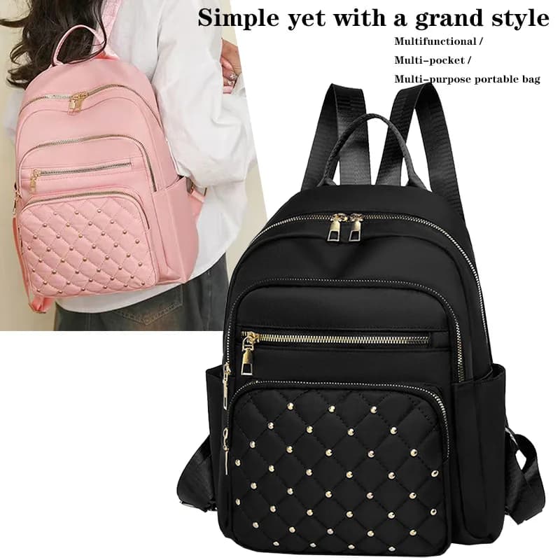 Daily Wear Soft Fabric Women Backpack Side Pocket Design, Simple Multi-color Rucksack for Casual Street Matching