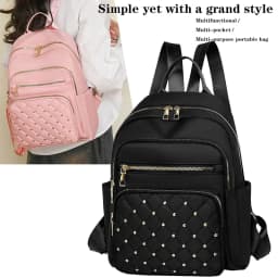 Daily Wear Soft Fabric Women Backpack Side Pocket Design, Simple Multi-color Rucksack for Casual Street Matching