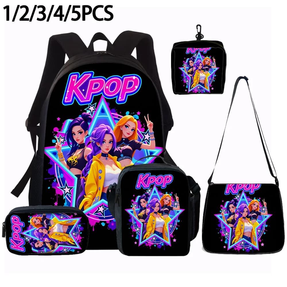 1/2/3/4/5PCS K-POP girl group pattern backpack set The perfect gift for kpop fans