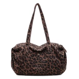 Trendy Leopard Print Canvas Shoulder Bag Large Capacity Fashion Tote Handle Bag for Daily Commute Versatile Texture Storage Bags