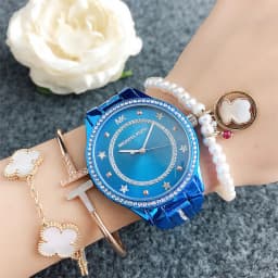 Brand new Michael Kors luxury women's bag with a diamond-studded dial, quartz movement, casual business style, alloy material, s