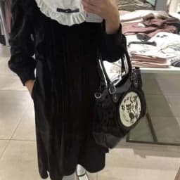Vintage Black Cat Print Tote Bag Women Dark Gothic Style Large Capacity Handbag Ladies Fashion Commuter Elegant Shoulder Bag New