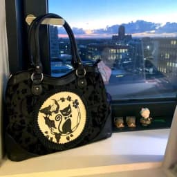 Vintage Black Cat Print Tote Bag Women Dark Gothic Style Large Capacity Handbag Ladies Fashion Commuter Elegant Shoulder Bag New