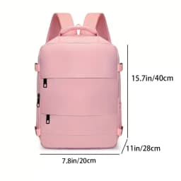 Versatile Women's Travel Backpack with Shoe Compartment, Multi-pocket Laptop Bag with Luggage Strap for Work & Trips