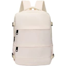 Versatile Women's Travel Backpack with Shoe Compartment, Multi-pocket Laptop Bag with Luggage Strap for Work & Trips