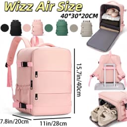 Versatile Women's Travel Backpack with Shoe Compartment, Multi-pocket Laptop Bag with Luggage Strap for Work & Trips