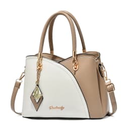 Color-blocked commuter versatile gift new fashion handbag large-capacity plaid color-blocking middle-aged women's shoulder cross