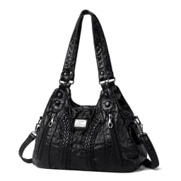 Women's Retro Crossbody Bag, Large Capacity Convertible Shoulder Bag and Handbag, Synthetic Leather with Zipper, Suitable for Da