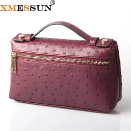 XMESSUN New Fashion Designer Handbag Ostrich Pattern Portable Bag Clutch Bag 2026 Lady Hand Bag Purse Make Up Bag Trend Bag