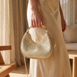 Women Luxury Golden Textured Hobo Bag Metal Top Handle Evening Clutch Bag Detachable Crossbody Chain Strap Party Wedding Handbag