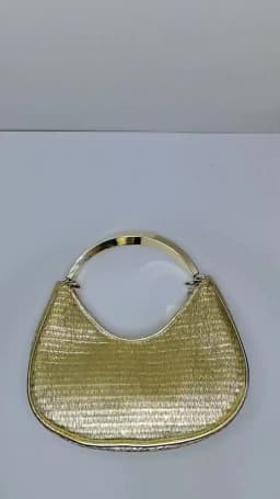 Women Luxury Golden Textured Hobo Bag Metal Top Handle Evening Clutch Bag Detachable Crossbody Chain Strap Party Wedding Handbag
