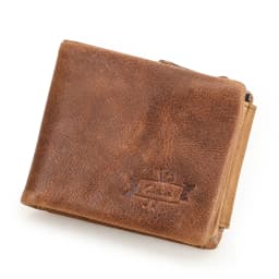 CONTACT'S Genuine Crazy Horse Leather Men Wallets Vintage Trifold Wallet Zip Coin Pocket Purse Cowhide Leather Wallet For Mens