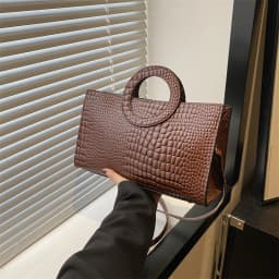 Women's Crocodile Pattern PU Leather Handbags Green Square Bag Fashion Brand Shoulder Messenger Bags Female Clutches
