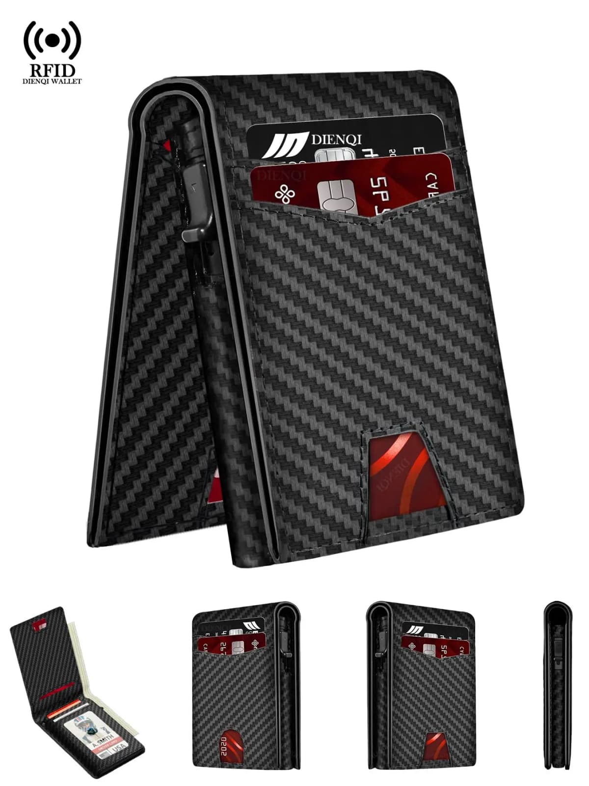 Business Luxury Brand Credit Card Holder Slim Thin Men Wallets High Quality Carbon Travel Luxury Wallet Cardholder Money Bag