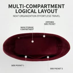 High-grade Bag Insert for LV Carryall MM PM Velvet Organizer Insert Storage Bag Support Anti-deformation Bag Accessories