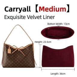 High-grade Bag Insert for LV Carryall MM PM Velvet Organizer Insert Storage Bag Support Anti-deformation Bag Accessories
