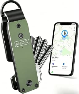 Air Keychain Car Key Chains with GPS Tracker Key Finder Built-in Airtag Chips Works with Apple Find My iOS Only Key Organizer