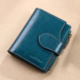 RFID Anti-Theft Brush New Three Fold Multi Fold Genuine Leather Cowhide Wallet Multifunctional Anti Tamper Magnetic Card Bag Sho