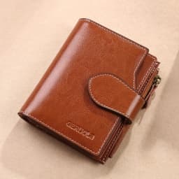 RFID Anti-Theft Brush New Three Fold Multi Fold Genuine Leather Cowhide Wallet Multifunctional Anti Tamper Magnetic Card Bag Sho