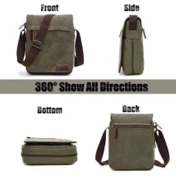 Casual Portable Men's Shoulder Bag Solid Vintage Canvas Messenger Bags Trend Cellphone Crossbody Satchel For Men Purse