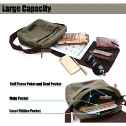 Casual Portable Men's Shoulder Bag Solid Vintage Canvas Messenger Bags Trend Cellphone Crossbody Satchel For Men Purse