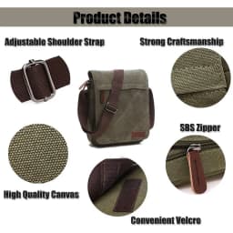 Casual Portable Men's Shoulder Bag Solid Vintage Canvas Messenger Bags Trend Cellphone Crossbody Satchel For Men Purse