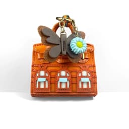 10 Colors Cute House-Shaped PU Velvet Leather Mini Earphone Bag Coin Purse Keychain Bag Charm-Mini Bag For Bag Decoration