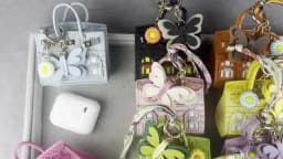 10 Colors Cute House-Shaped PU Velvet Leather Mini Earphone Bag Coin Purse Keychain Bag Charm-Mini Bag For Bag Decoration