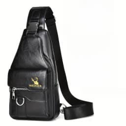 1pcs Vintage Waterproof PU Crossbody Bag Anti-Stain Large Capacity Casual Outdoor Travel Chest Pack Fashionable shoulder bag