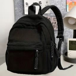 Cozy Corduroy Mini Backpack Multi-Color Adjustable-Strap Lightweight for Daily Outings Casual Stylish Functional Bag