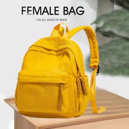 Cozy Corduroy Mini Backpack Multi-Color Adjustable-Strap Lightweight for Daily Outings Casual Stylish Functional Bag