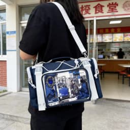 New Y2K Ita Shoulder Bag Large Capacity Sports Crossbody Bag Cute Girls Transparent Messenger Bag DIY Display Commuter Handbags