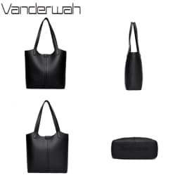 Genuine Brand High End Soft Pu Leather Shoulder Bag For Women Casual Tote Bag Female Purse Simple Design Handbag Commuting Sac