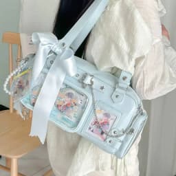 New Y2k Star Chain Ita Bag Cute Girl Comic Exhibition Transparent Shoulder Bag Large Capacity Crossbody Bag DIY Display Handbags
