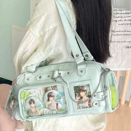 New Y2k Star Chain Ita Bag Cute Girl Comic Exhibition Transparent Shoulder Bag Large Capacity Crossbody Bag DIY Display Handbags