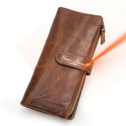 CONTACT'S 100% Genuine Leather Wallet Women Long Coin Purse Clutch Bag Name Engraving Card Holder Money Clip Handbag Men's Purse