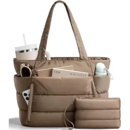 Trendy Quilted Tote Bag for Women Multi Compartment Zip Top Handbag Urban Stylish Daily Use Short Trip bags for women