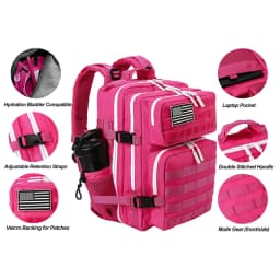 LHI 25L Tactical Backpack for Women Fitness Athlete Gym Out Bag Small Outdoor Sports Travel Rucksack with Bottle Holder