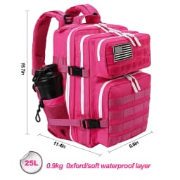 LHI 25L Tactical Backpack for Women Fitness Athlete Gym Out Bag Small Outdoor Sports Travel Rucksack with Bottle Holder