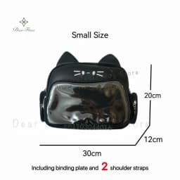 New Y2K Korean Kawaii Cat Ita Bag Cute PU Shoulder Bag Girls Transparent Pocket Harajuku Crossbody Bag Women's Fashion Backpacks