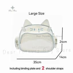 New Y2K Korean Kawaii Cat Ita Bag Cute PU Shoulder Bag Girls Transparent Pocket Harajuku Crossbody Bag Women's Fashion Backpacks