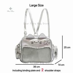 New Y2K Korean Kawaii Cat Ita Bag Cute PU Shoulder Bag Girls Transparent Pocket Harajuku Crossbody Bag Women's Fashion Backpacks