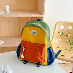 New Color Block Kids Backpack Lightweight Kindergarten School Bag for Boys Girls Travel Outdoor Leisure