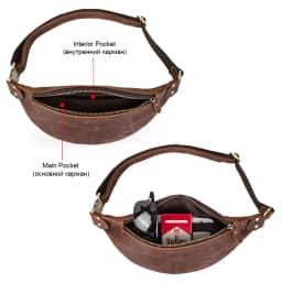 CONTACT'S Genuine Crazy Horse Leather Waist Packs For Men Travel Fanny Pack Single Shoulder Bag for Phone Male Chest Bags 2023