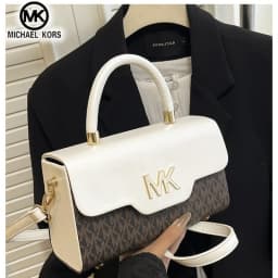 Michael Kors Women's Fashionable Crossbody Single Shoulder Handbag MK Classic Letter Multifunctional Small Square Bag