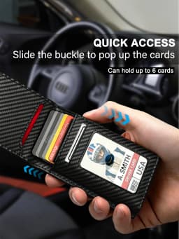 RFID Blocking Mens Wallet Minimalist Slim Magnetic Pop-Up Card Holder Metal Bank Credit Cardholder Bifold Smart Wallets for Men