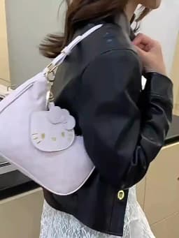 Women Y2K Cute Underarm Shoulder Bag Checkerboard Pattern PU Leather Hobo Bag With Cartoon Pendant Sweet Girls Fashion Daily Handbag Purse